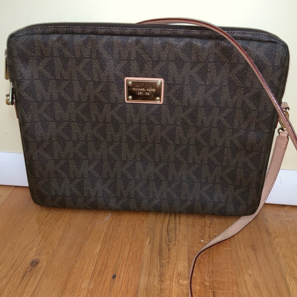 Brown Michael Kors Laptop Case